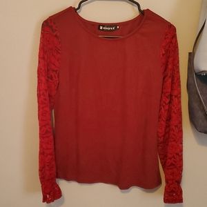 Red lace shirt